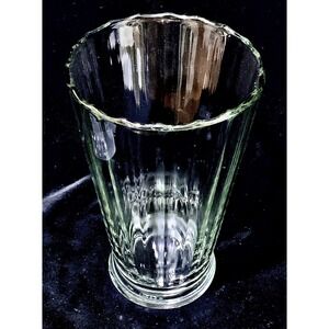 Vtg Anchor Hocking Clear Glass Ribbed Scalloped Design Vase Excellent Video